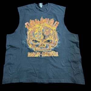 Harley-Davidson Orlando Florida Flaming Skull Sleeveless T-Shirt XL XXL